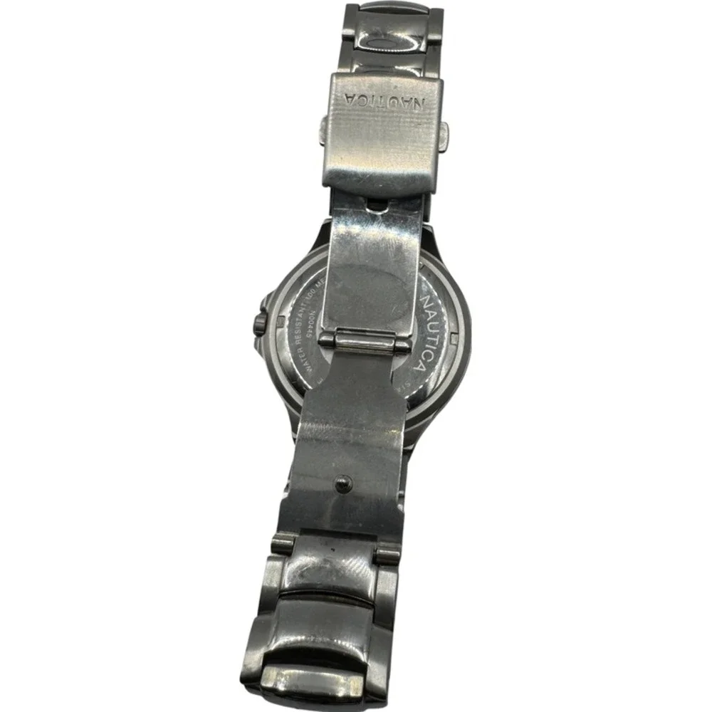 Nautica‎ Men's Chronograph Watch Stainless Steel Blue Dial Water Resistant 100m